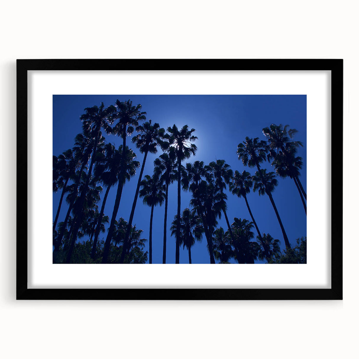 Abstract art print featuring a colorful, textured depiction of Beverly Hills in vibrant hues, framed in black.