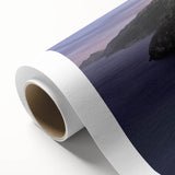 Art Deco style poster of Catalina, California scenery on rolled canvas, featuring muted blue and green tones.