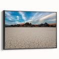 Black and white framed canvas of Death Valley landscape, ideal for bedroom wall art.