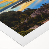 Art Deco poster of Lake Tahoe with serene blue and green tones on rolled canvas, suited for dining room wall art.