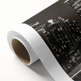 Art deco poster of Los Angeles skyline in pastel shades on rolled canvas, suitable for nursery wall art.
