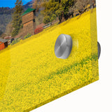 Large abstract wall art of Napa Valley in muted earth tones on acrylic glass, ideal for dining room art.