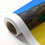Art deco poster of Napa Valley with soft green and beige tones on rolled canvas, ideal for nursery wall art.
