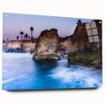 Acrylic print of a large abstract depiction of San Diego in muted blue and gray tones.