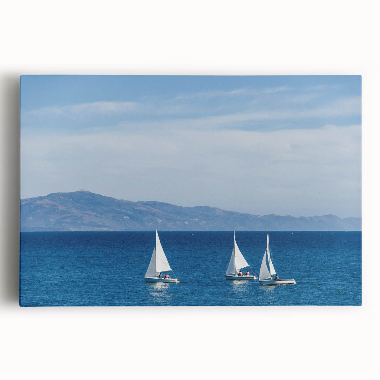 Black and white photo of Santa Barbara scenery on large stretched canvas, ideal for kitchen wall art.