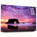 Acrylic print of a large abstract depiction of Santa Cruz with vibrant blue and green tones.