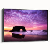 Black and white framed canvas of Santa Cruz landscape, ideal for bedroom wall decor.