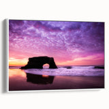 Vintage poster art of Santa Cruz featuring colorful elements on a large framed canvas, ideal for living room decor.