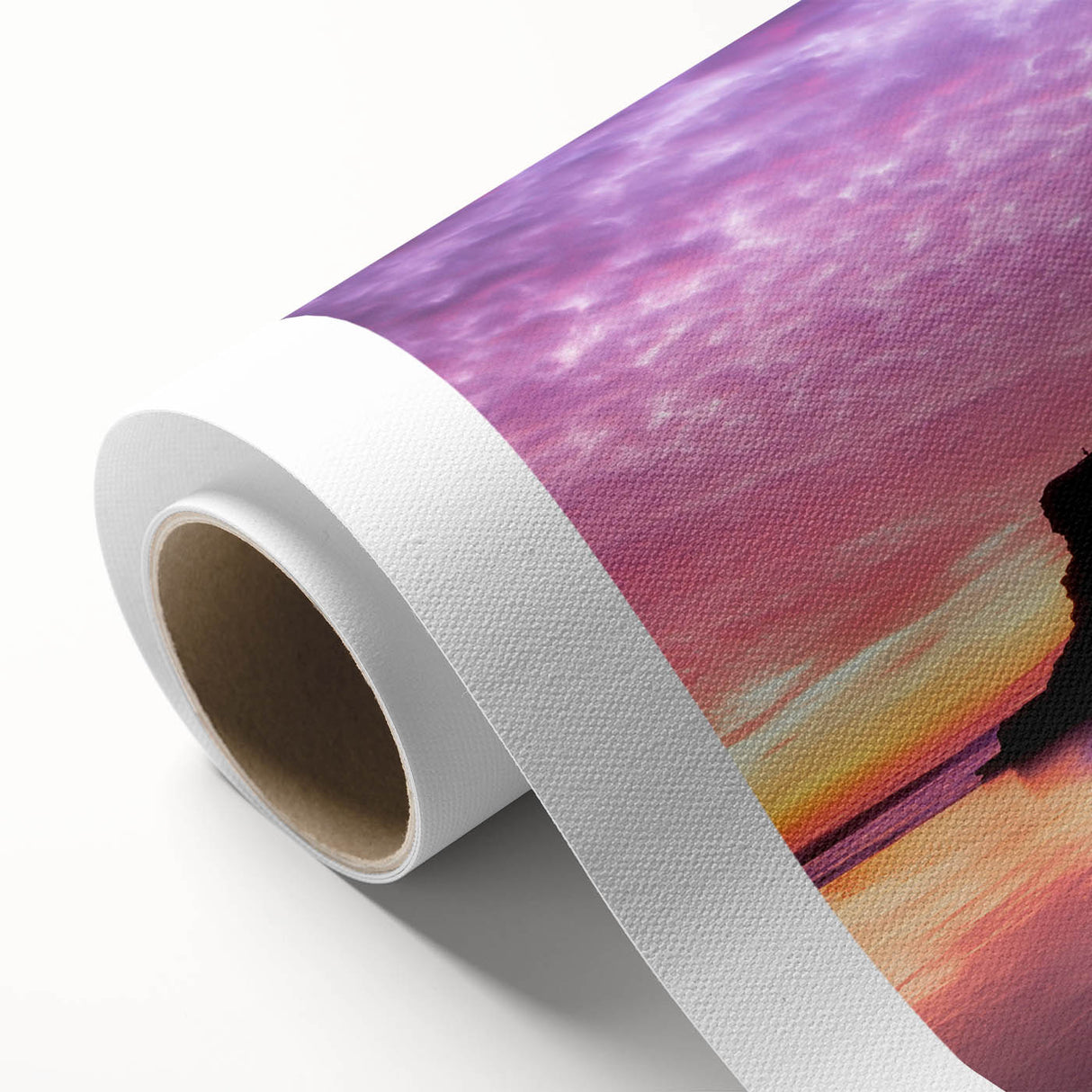 Art deco poster of Santa Cruz scenery in soft pastel hues on rolled canvas, ideal for nursery wall art.