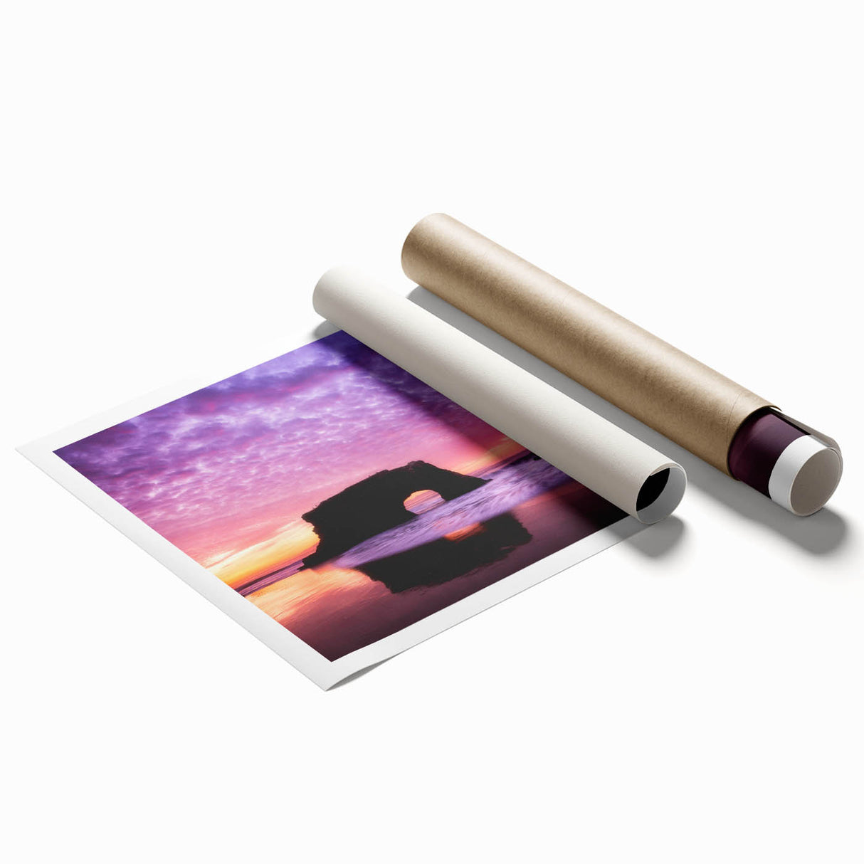 Extra large rolled print featuring a floral scene in Santa Cruz, ideal for classy bathroom wall art.