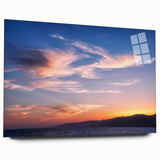 Large abstract wall art on acrylic glass depicting a vibrant Santa Monica scene, ideal for bedroom or dining room decor.