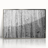 Mid-century modernist art depicting Aspen, Colorado scenery in acrylic with silver frame, suited for nursery wall art.