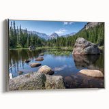 Landscape art painting of Boulder, Colorado, featuring colorful art on framed canvas, ideal for office decor.