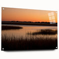 Acrylic print of a large abstract Connecticut landscape in muted earth tones, ideal for dining room decor.