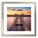 Textured abstract art print of Delaware scenery in muted earth tones on a framed canvas, ideal for bedroom art.