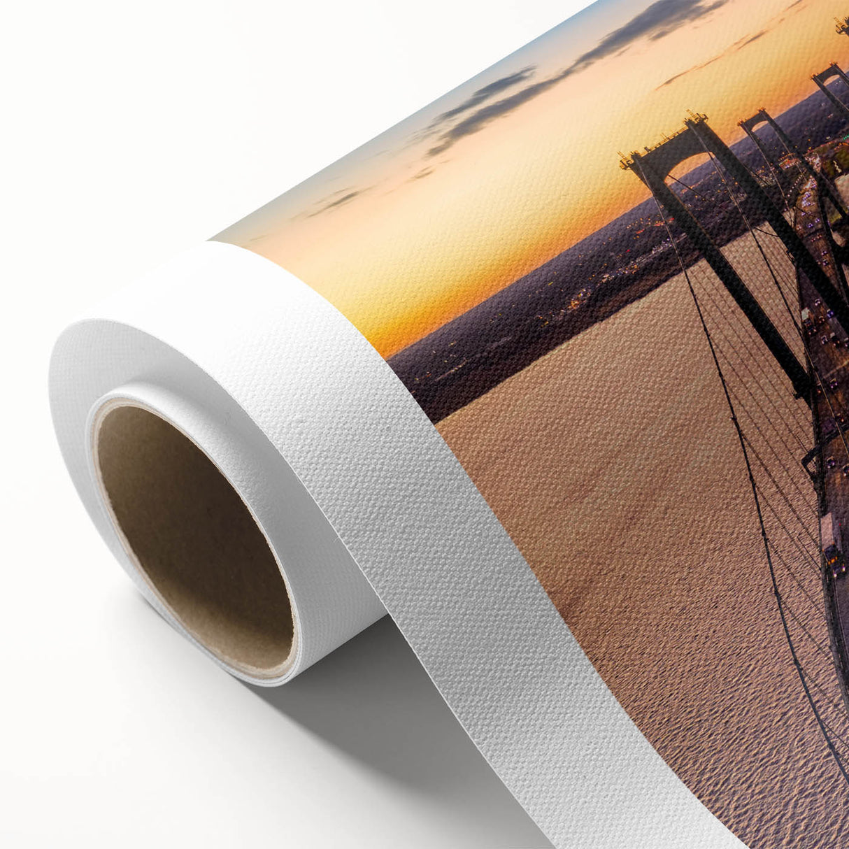 Art deco poster of Delaware scenery on rolled canvas, featuring muted pastel shades, ideal for nursery wall art.
