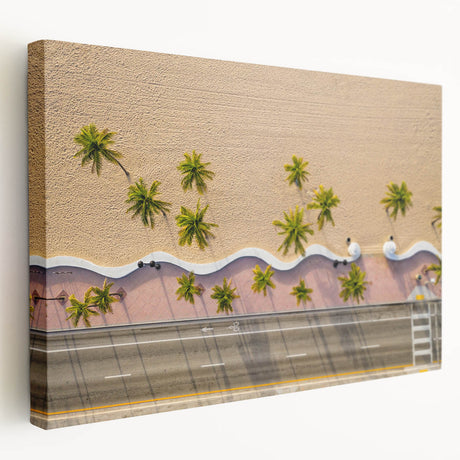 Scenic Fort Lauderdale coastline depicted in vibrant colors on a large stretched canvas, suitable for kitchen wall art.
