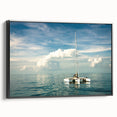 Black and white framed canvas of Florida Keys landscape, ideal for bedroom wall decor.