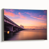 Framed canvas of a vintage-style Tampa landscape with colorful art on a black background, ideal for living room decor.
