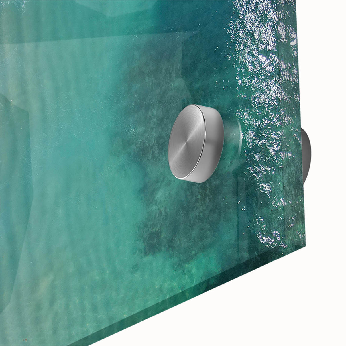 Large abstract wall art of Oahu's landscape in pastel shades on acrylic glass, suitable for dining room ambiance.