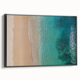 Black and white landscape art painting of Oahu, Hawaii, on framed canvas, ideal for bedroom wall decor.