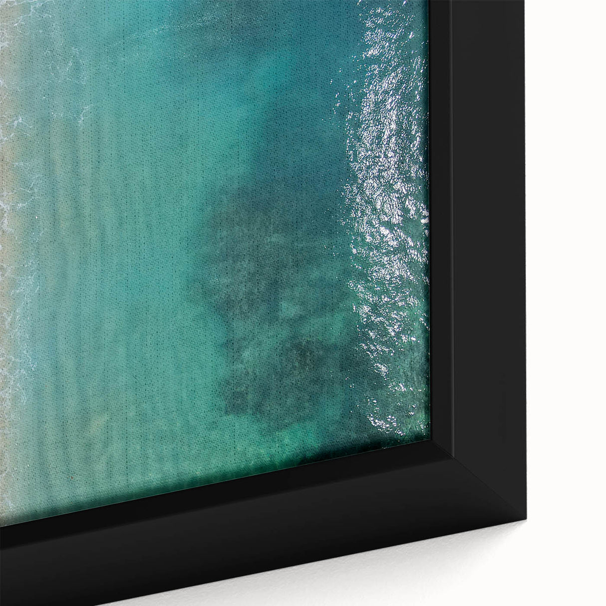 Extra large black wall art of Oahu's scenery on textured canvas, framed, featuring vibrant colors.