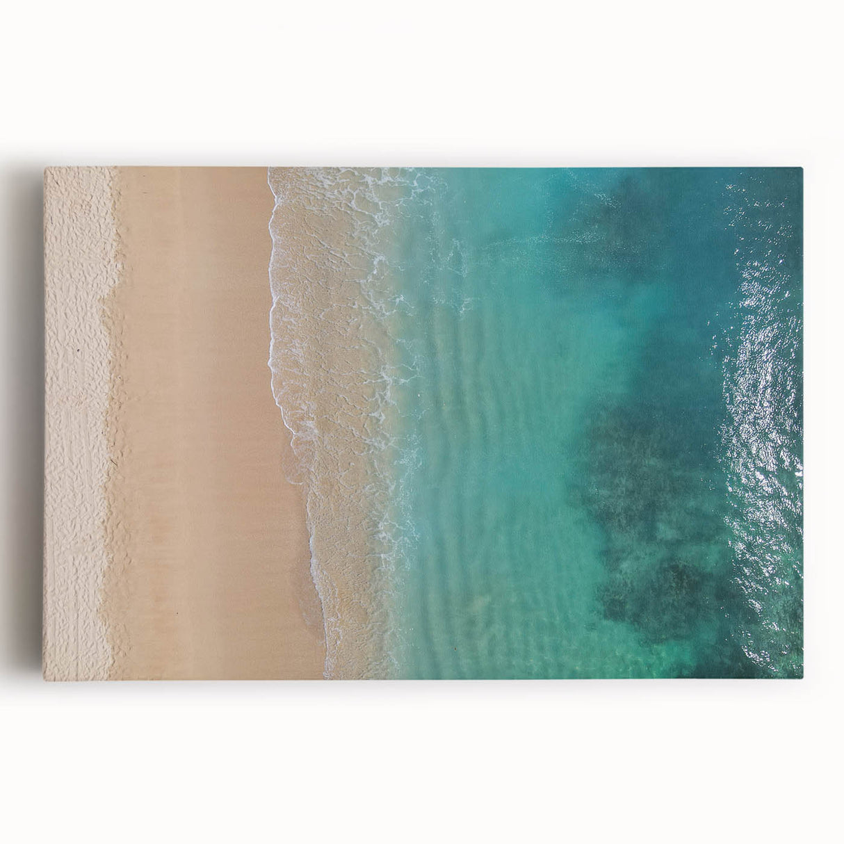 Black and white large art print of Oahu, Hawaii, on stretched canvas, ideal for kitchen wall art.