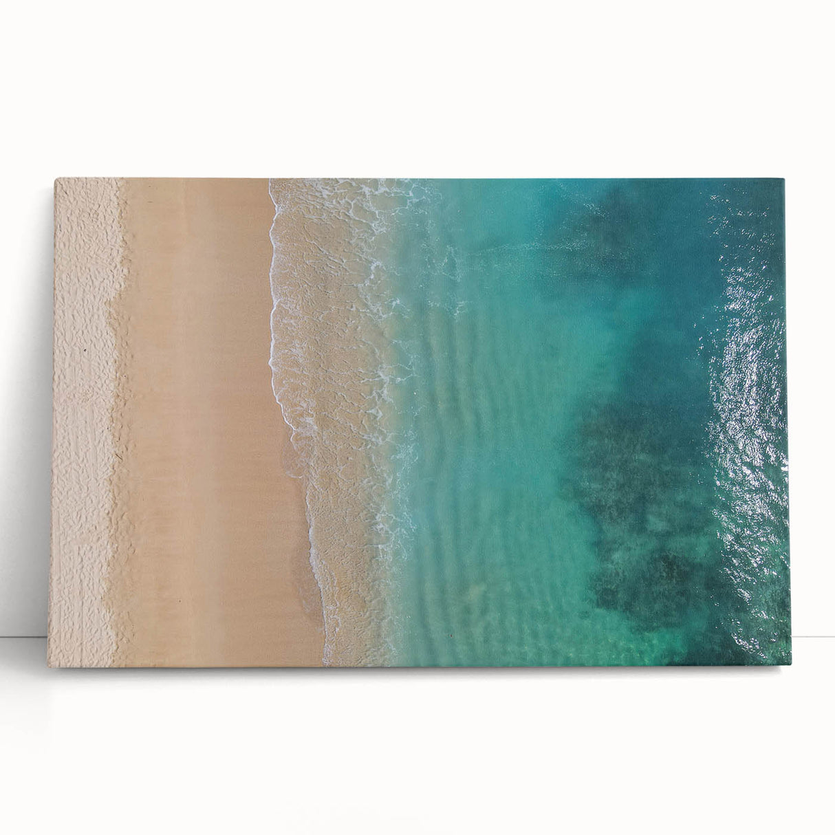 Black and white photograph of Oahu, Hawaii on stretched canvas, suitable as large kitchen wall art or for bedroom ambiance.