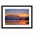 Extra large abstract art print featuring a colorful, textured depiction of Indiana scenery on a black framed canvas.