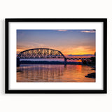 Extra large abstract art print featuring a colorful, textured depiction of Indiana scenery on a black framed canvas.