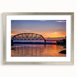 Textured abstract art print depicting a serene Indiana landscape in muted earth tones on a framed silver mat.