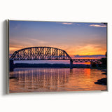 Landscape painting of Indiana scenery on framed canvas, featuring a palette of black with colorful accents.