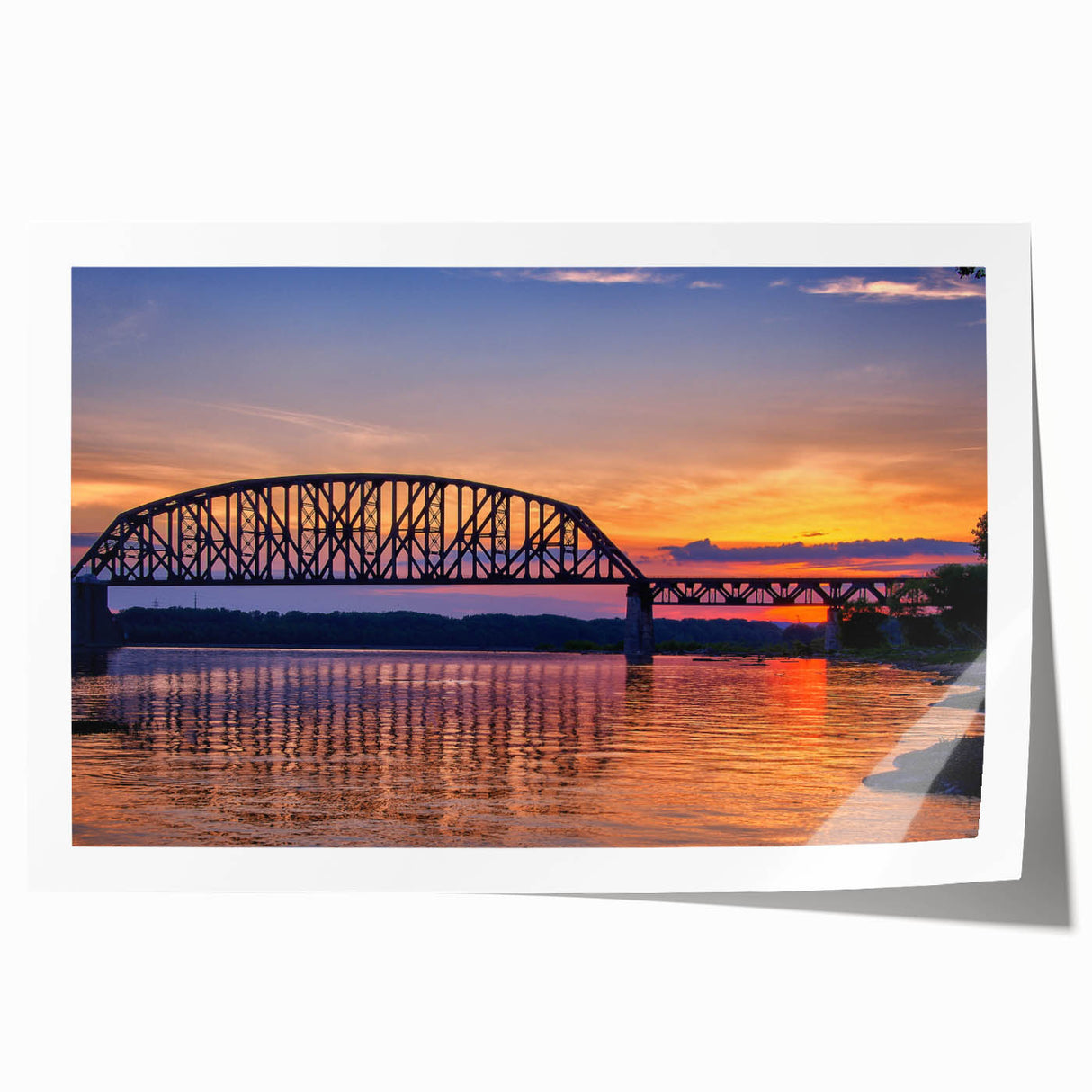 Extra large rolled print of Indiana scenery with floral motifs in soft pastel shades, ideal for dining room wall art.