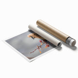Rolled print of an Iowa landscape with soft floral elements in muted earth tones, ideal for classy bathroom wall art.