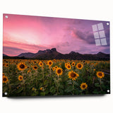 Large abstract wall art of Kansas scenery on acrylic glass, in muted earth tones, suitable for bedroom or dining room decor.