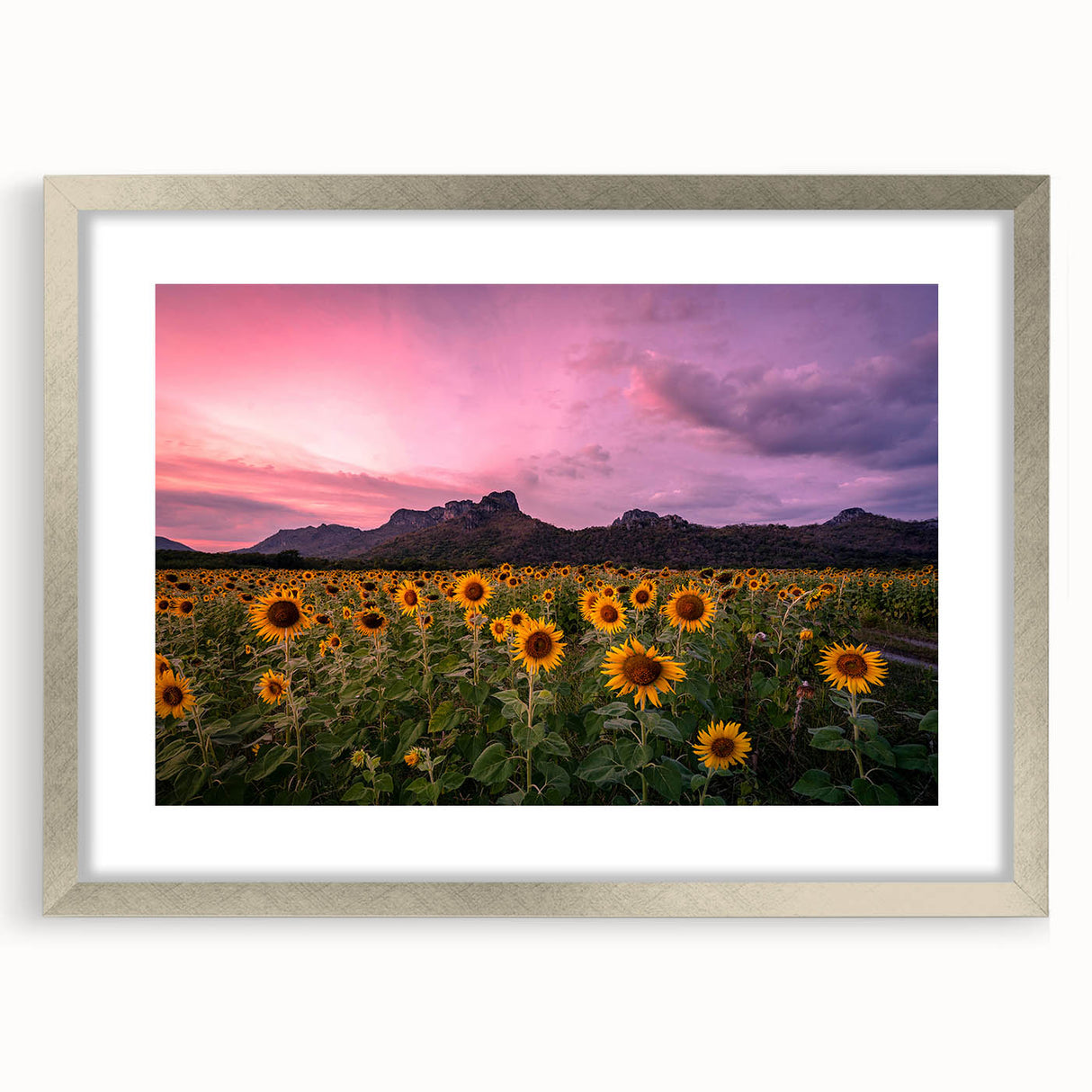 Textured abstract art print depicting a Kansas landscape in muted earth tones, framed in silver, ideal for bedroom art.