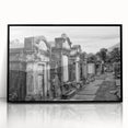 Large abstract wall art depicting a vibrant New Orleans scene in mid-century modernist style, framed in black acrylic.