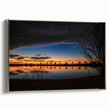 Landscape art painting of a Louisiana scene on framed canvas, featuring colorful art with black accents.