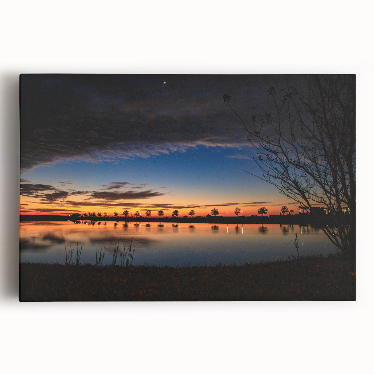 Black and white photo of Louisiana scenery on large stretched canvas, suitable for kitchen wall art.