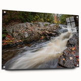 Acrylic print of Acadia National Park with vivid blue and green hues, ideal for bedroom or dining room decor.