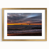 Extra large abstract art print of Annapolis scenery in gold frame with mat, featuring textured details in muted tones.