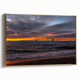 Framed canvas featuring a vintage-style landscape of Annapolis, Maryland in black and gold tones, ideal for bedroom wall art.