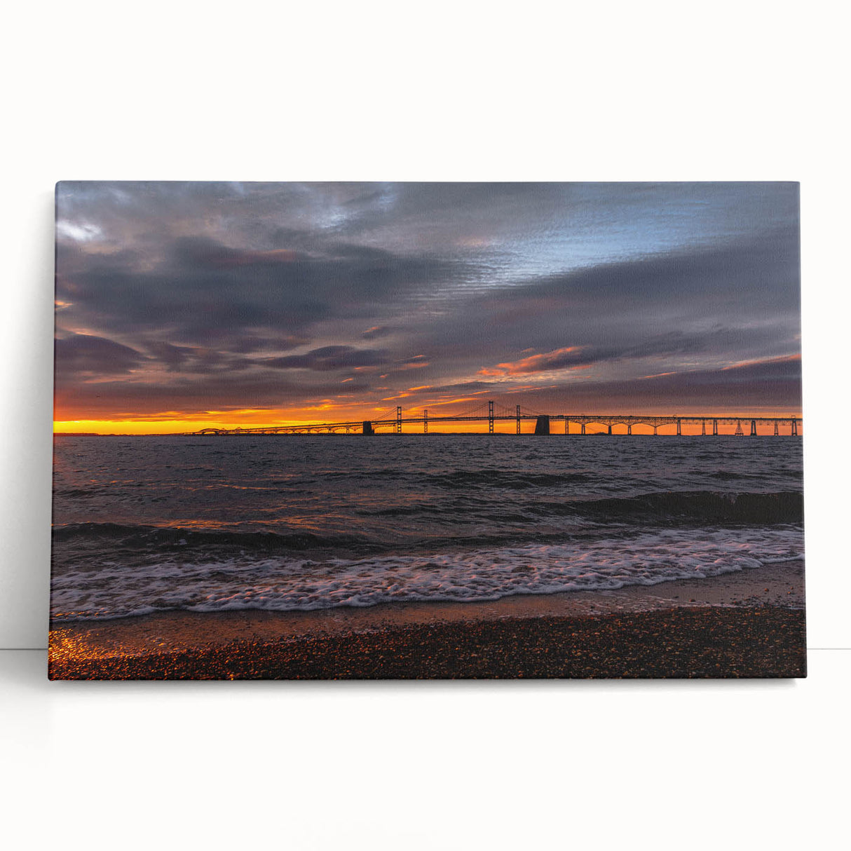 Black and white photo of Annapolis harbor on stretched canvas, ideal for kitchen wall art.