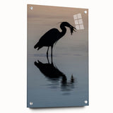 Large abstract wall art of Chesapeake Bay in muted blue and green tones on acrylic glass.