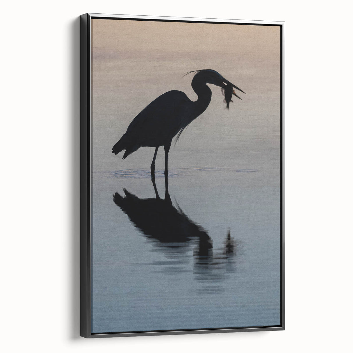 Black and white landscape art painting of Chesapeake Bay on framed canvas, suitable for bedroom wall decor.