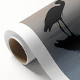 Art deco poster of Chesapeake Bay with muted blue and beige tones on rolled canvas, ideal for nursery wall art.