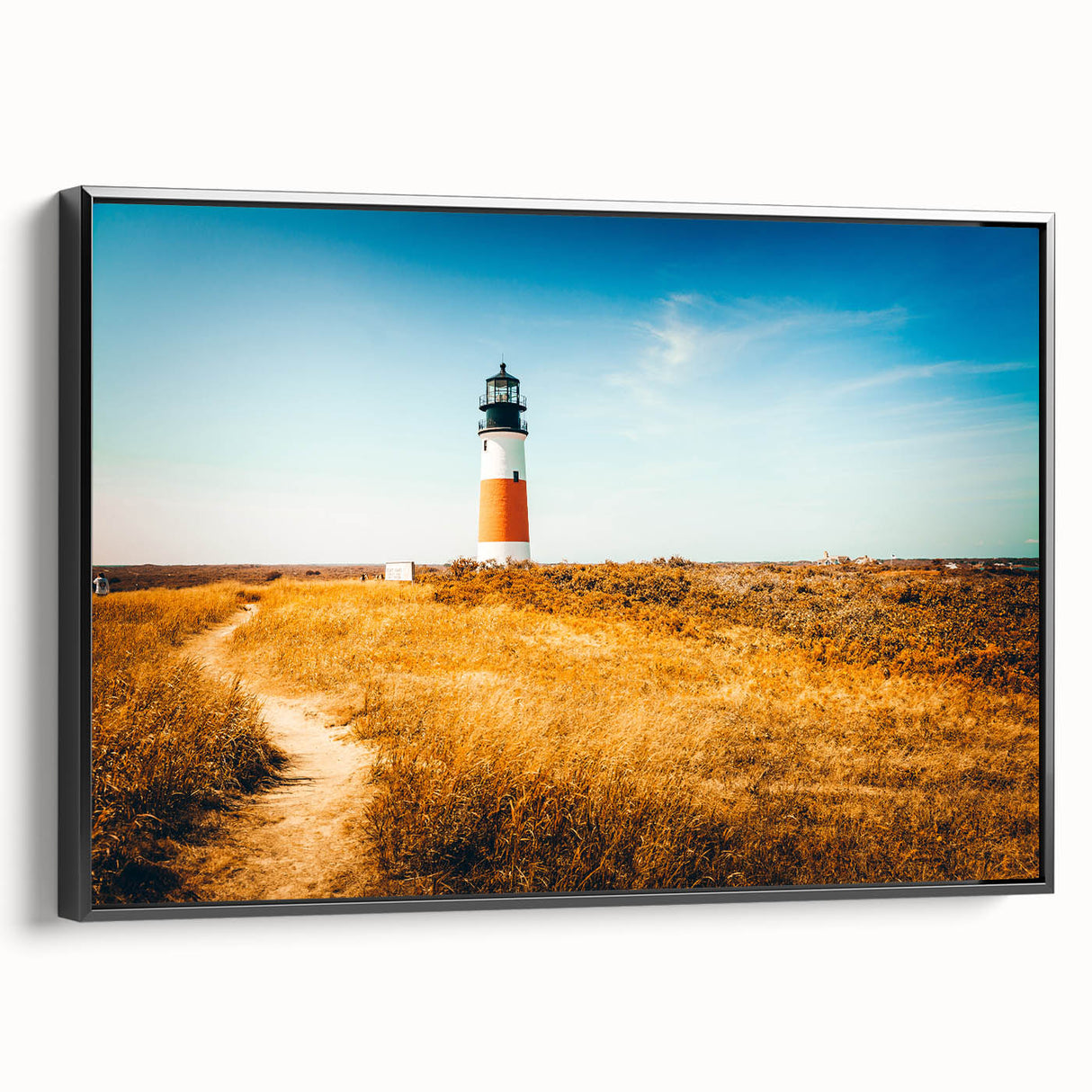 Black and white vintage poster art of a Massachusetts landscape on a framed canvas, ideal for bedroom decor.