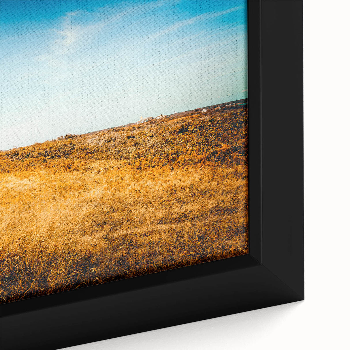 Extra large framed canvas featuring a textured depiction of Nantucket in black with colorful accents.
