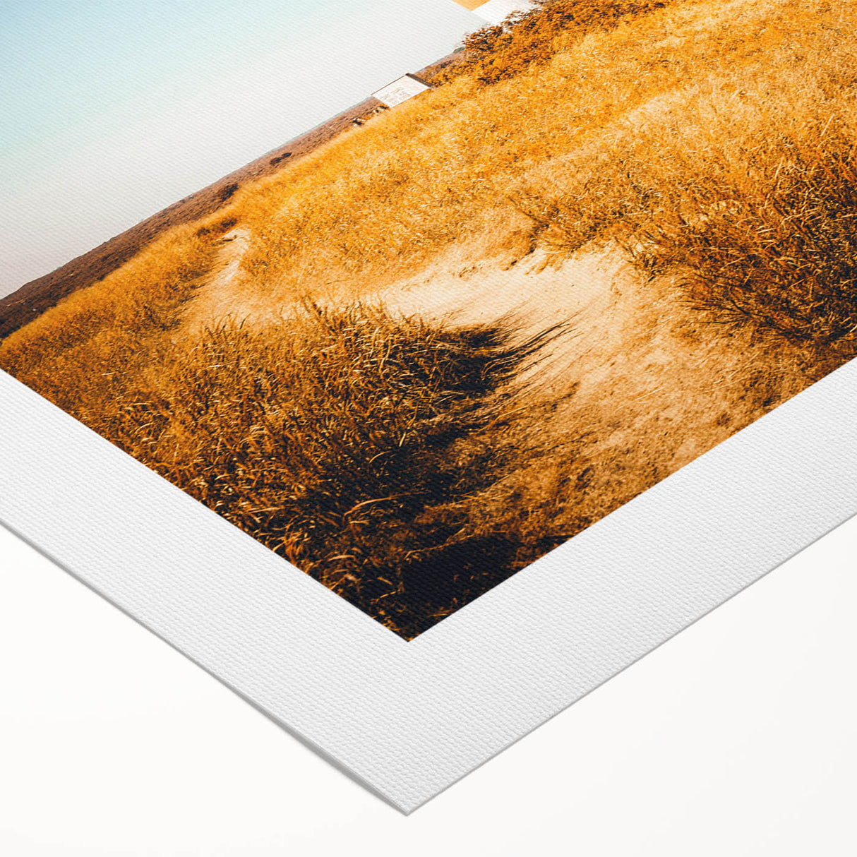 Art deco poster of Nantucket scenery in soft pastel colors on rolled canvas, suitable for dining room or bathroom wall art.