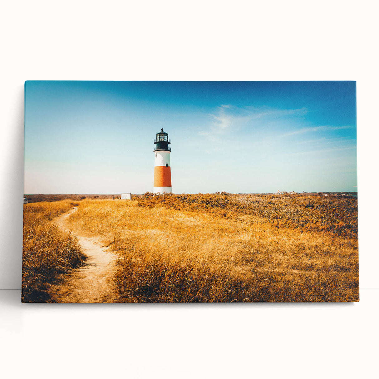 Black and white stretched canvas of Nantucket scenery, ideal for kitchen wall art or bedroom ambiance.